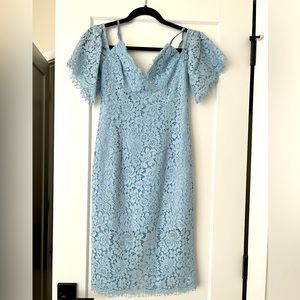 Blue lace cocktail dress